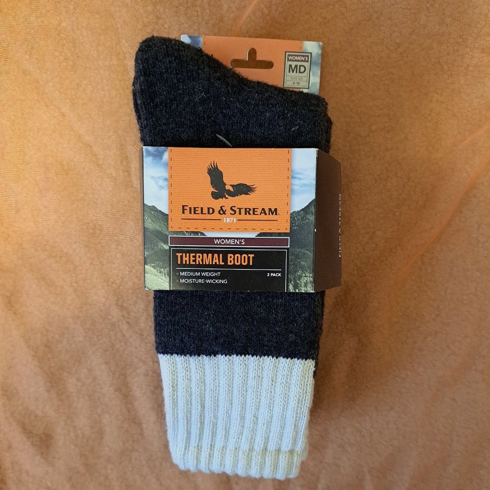 NWT Field and Steam 2 Pack Women's Medium Thermal Boot Socks Size 8-10